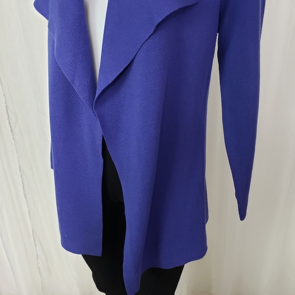 Eileen Fisher silk/cotton blue open front cardigan sweater size medium - Picture 4 of 9